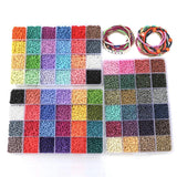 DIY Jewelry Making Kit 24 Grid Solid Baking Paint Rice Beads Loose Beads