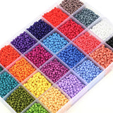 DIY Jewelry Making Kit 24 Grid Solid Baking Paint Rice Beads Loose Beads