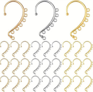 30pcs Ear Cuffs Earrings Non Piercing Ear Wraps Clip On Ear with 7 Holes