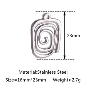 3PCS Stainless Steel Spiral Earrings DIY Minimalist Style Accessories