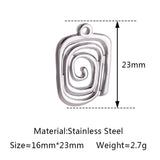 3PCS Stainless Steel Spiral Earrings DIY Minimalist Style Accessories