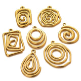 3PCS Stainless Steel Spiral Earrings DIY Minimalist Style Accessories