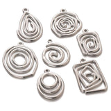 3PCS Stainless Steel Spiral Earrings DIY Minimalist Style Accessories