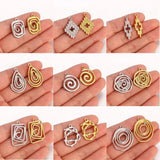 3PCS Stainless Steel Spiral Earrings DIY Minimalist Style Accessories