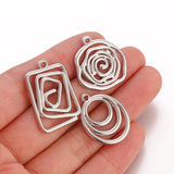 3PCS Stainless Steel Spiral Earrings DIY Minimalist Style Accessories