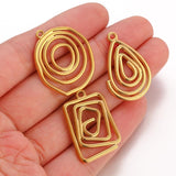 3PCS Stainless Steel Spiral Earrings DIY Minimalist Style Accessories