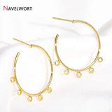 14K Plated Brass C Shaped Earring Findings