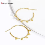 14K Plated Brass C Shaped Earring Findings