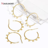 14K Plated Brass C Shaped Earring Findings