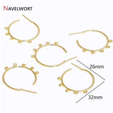 14K Plated Brass C Shaped Earring Findings