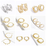 14K Plated Brass C Shaped Earring Findings