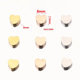 5pcs Gold-Plate Heart Spacer Beads for DIY Bracelets Jewelry Making