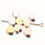5pcs Gold-Plate Heart Spacer Beads for DIY Bracelets Jewelry Making