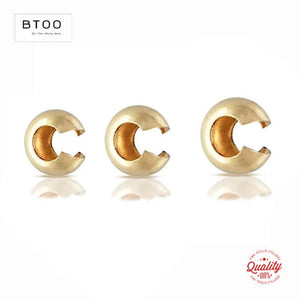 100% 14K Filled End Beads Crimp Cover Jewelry Making Handmde DIY Accessories