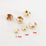 100% 14K Filled End Beads Crimp Cover Jewelry Making Handmde DIY Accessories