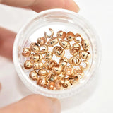 100% 14K Filled End Beads Crimp Cover Jewelry Making Handmde DIY Accessories
