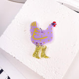 Chic Chicken Heel Acrylic Earrings - Animal Charms Hook Jewelry