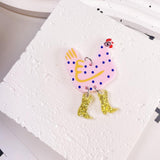 Chic Chicken Heel Acrylic Earrings - Animal Charms Hook Jewelry