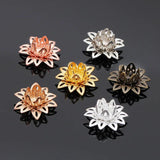 20pcs Silver Lotus Flower Bead Caps 16mm Filigree Spacer for DIY Jewelry Making