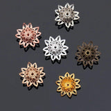 20pcs Silver Lotus Flower Bead Caps 16mm Filigree Spacer for DIY Jewelry Making