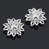 20pcs Silver Lotus Flower Bead Caps 16mm Filigree Spacer for DIY Jewelry Making