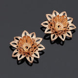 20pcs Silver Lotus Flower Bead Caps 16mm Filigree Spacer for DIY Jewelry Making