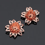20pcs Silver Lotus Flower Bead Caps 16mm Filigree Spacer for DIY Jewelry Making