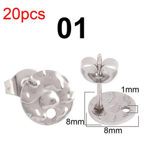 20Pcs Stainless Steel Geometric Earrings Base Hook Jewelry Making Supplies