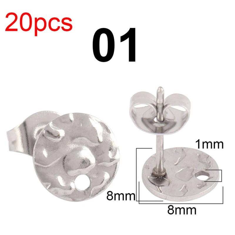 20Pcs Stainless Steel Geometric Earrings Base Hook Jewelry Making Supplies
