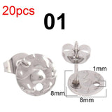 20Pcs Stainless Steel Geometric Earrings Base Hook Jewelry Making Supplies