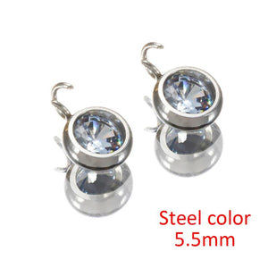 Stainless Steel Zircon Charms for Jewelry Making Pendants with Open Jump Rings