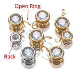 Stainless Steel Zircon Charms for Jewelry Making Pendants with Open Jump Rings