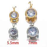 Stainless Steel Zircon Charms for Jewelry Making Pendants with Open Jump Rings