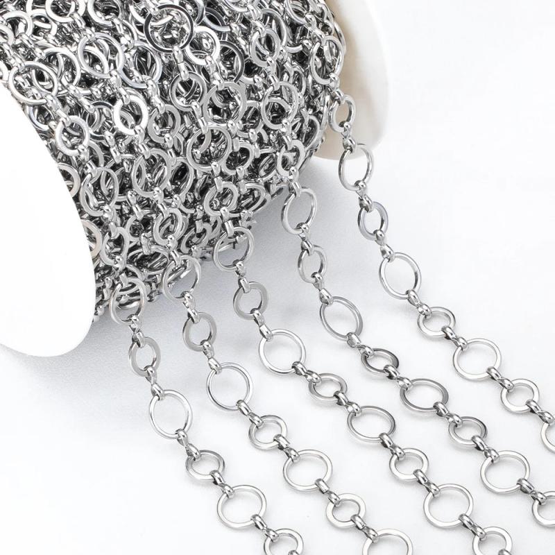 8mm 10mm Stainless Steel O-Ring Chain Circle Links Jewelry Supplies