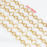 8mm 10mm Stainless Steel O-Ring Chain Circle Links Jewelry Supplies