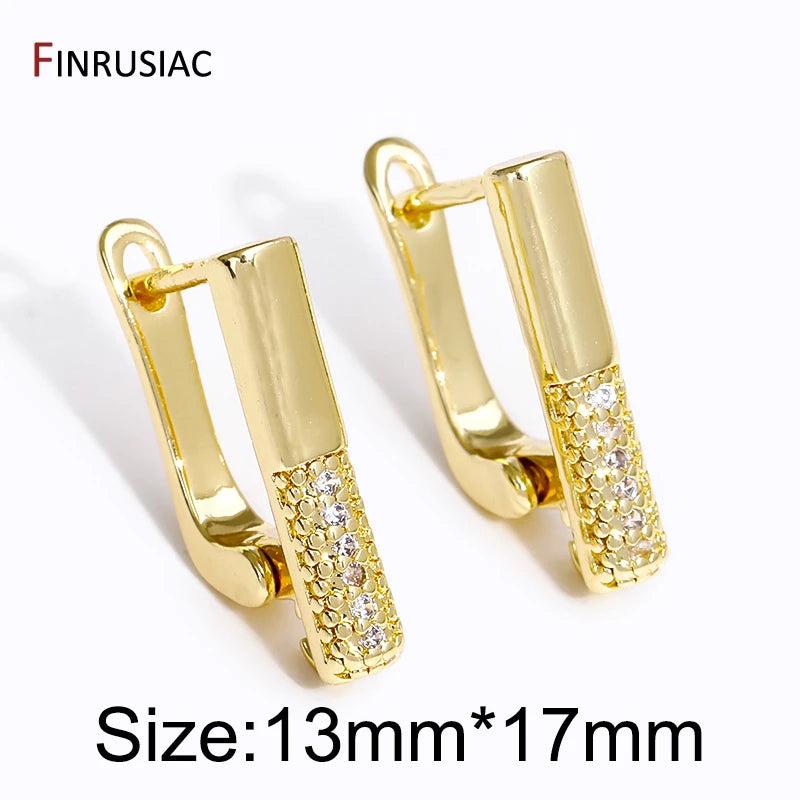18K Plated Zircon Earwire for DIY Crafts