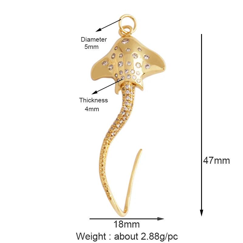 Fish Monta Ray Marine Organism Pendant