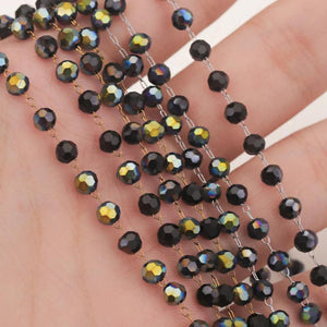 1m 4mm Stainless Steel Crystal Bead Chain for DIY Necklace Bracelet