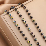1m 4mm Stainless Steel Crystal Bead Chain for DIY Necklace Bracelet