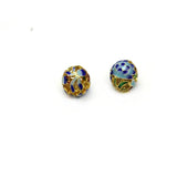 Brass Spacer Beads Cloisonne Flower Charm for DIY Jewelry Making