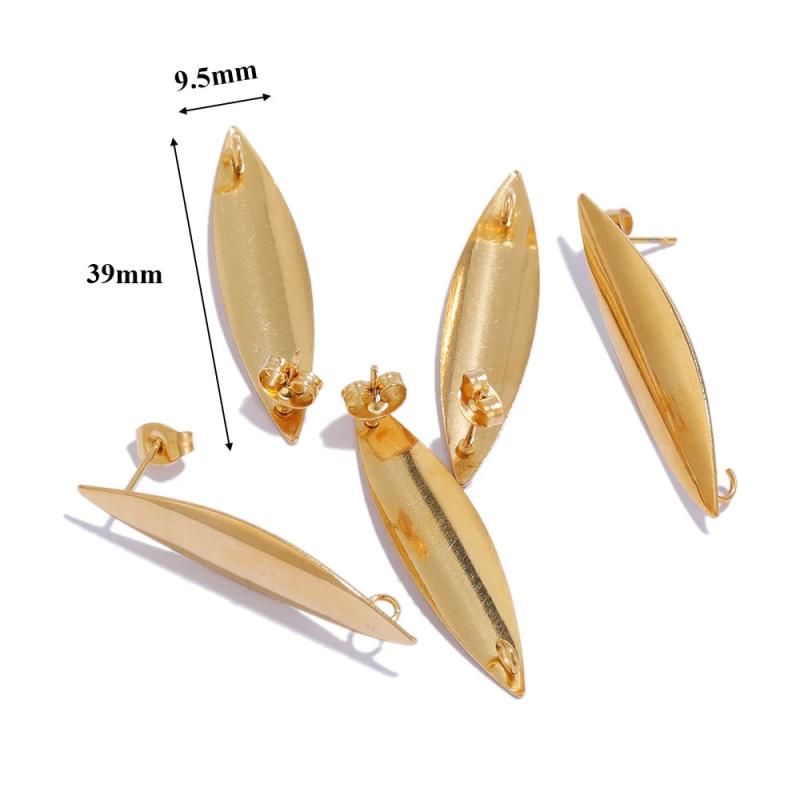 10pcs Long Rectangle Ear Stud Posts for Big Earrings DIY