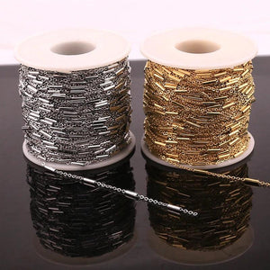 2m Style Charm Stainless Steel Chain Clamp Small Tube Women Party Jewelry