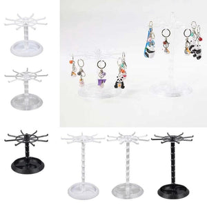 Rotating Rings Display Holder Necklace Keychain Stand Rack