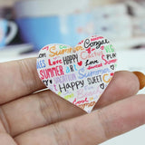 10Pcs Acrylic Love Heart Charm Pendant for DIY Jewelry Making