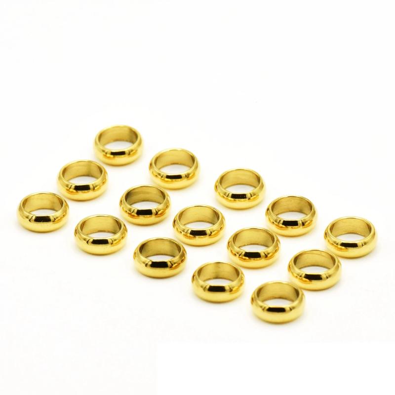 50Pcs 304 Stainless Steel Flat Round Spacer Beads for DIY Jewelry Making
