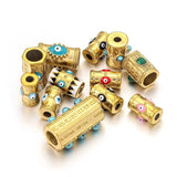 2pcs Large Hole Evil Eye Tube Beads Pendants DIY Bracelet Craft Jewelry Making