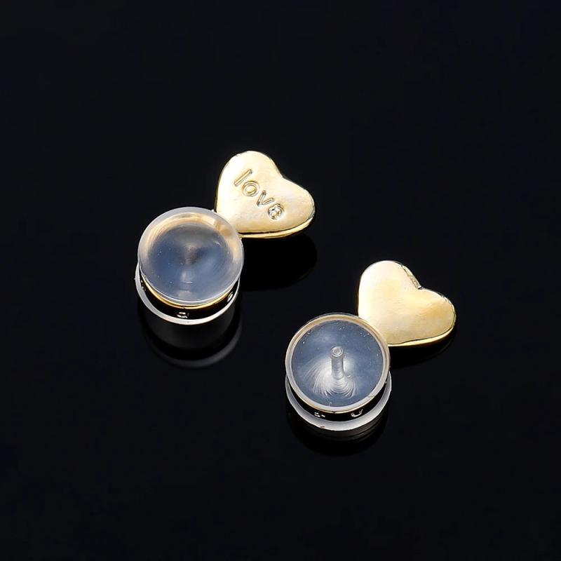 10Pcs Silicone Heart Love Earring Lifters Ear Backs Stopper