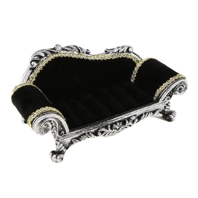 Velvet Resin Sofa Shape Jewelry Organizer