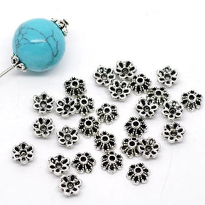 Flower Beads Caps Antique Silver for DIY Jewelry Making, 300PCs