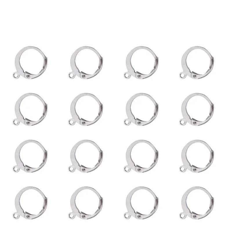 100Pcs Stainless Steel Leverback Earring Clasp Hooks